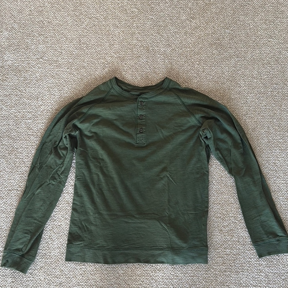 Forest Green Long Sleeve Henley Shirt